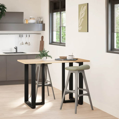 vidaXL Bartischbeine T-Form 2 Stk. Schwarz 60x35x(90-91) cm Stahl