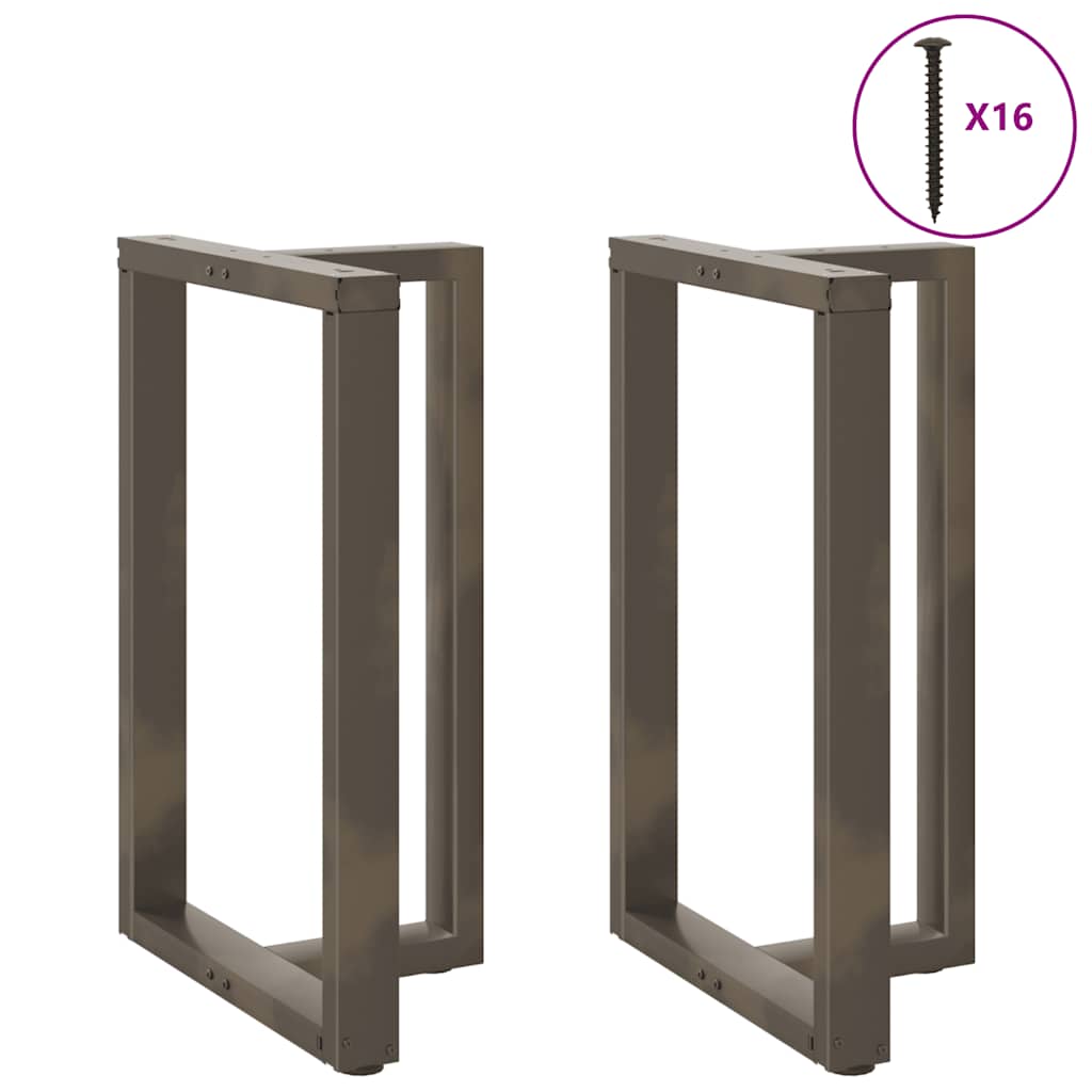 vidaXL Bartischbeine T-Form 2 Stk. Naturstahl 60x35x(90-91) cm Stahl