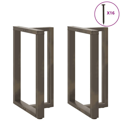 vidaXL Bartischbeine T-Form 2 Stk. Naturstahl 60x35x(90-91) cm Stahl