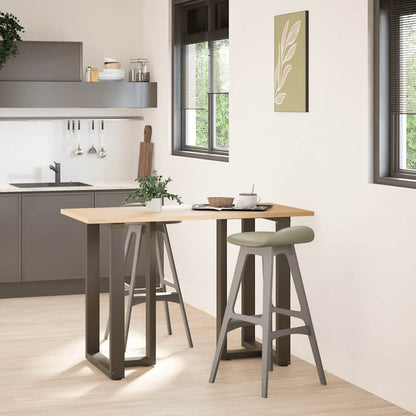 vidaXL Bartischbeine T-Form 2 Stk. Naturstahl 60x35x(90-91) cm Stahl