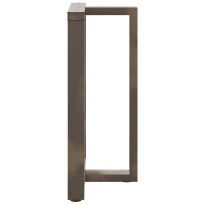 vidaXL Bartischbeine T-Form 2 Stk. Naturstahl 60x35x(90-91) cm Stahl