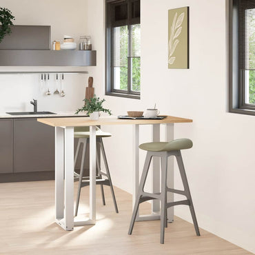 vidaXL Bartischbeine T-Form 2 Stk. Weiß 40x35x(100-101) cm Stahl