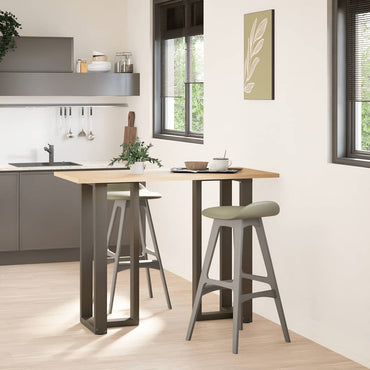 vidaXL Bartischbeine T-Form 2 Stk. Naturstahl 40x35x(100-101) cm Stahl