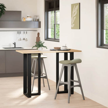 vidaXL Bartischbeine T-Form 2 Stk. Schwarz 50x35x(100-101) cm Stahl