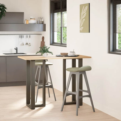 vidaXL Bartischbeine T-Form 2 Stk. Naturstahl 50x35x(100-101) cm Stahl