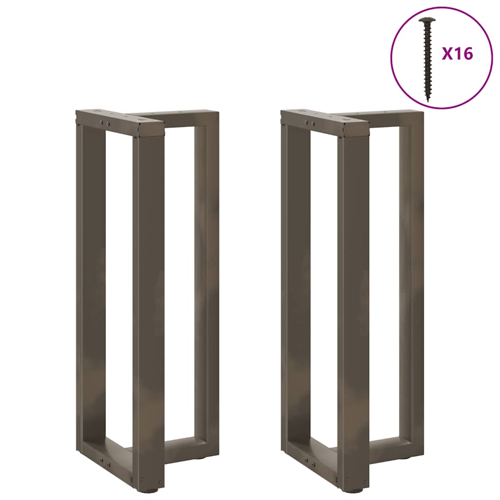 vidaXL Bartischbeine T-Form 2 Stk. Naturstahl 50x35x(100-101) cm Stahl