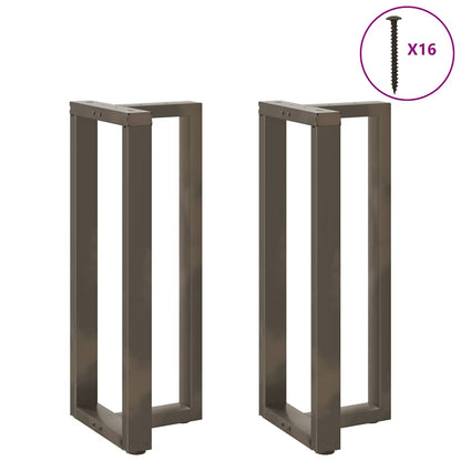 vidaXL Bartischbeine T-Form 2 Stk. Naturstahl 50x35x(100-101) cm Stahl