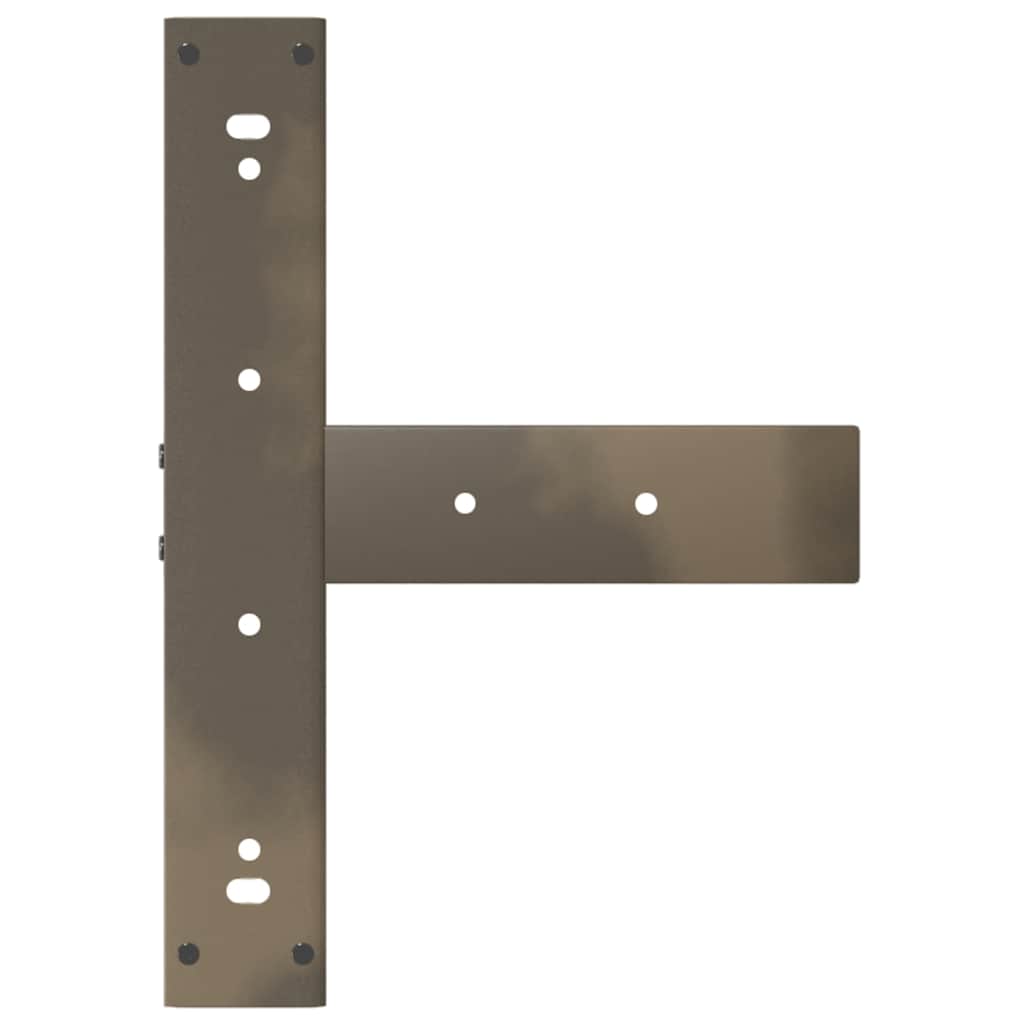 vidaXL Bartischbeine T-Form 2 Stk. Naturstahl 50x35x(100-101) cm Stahl