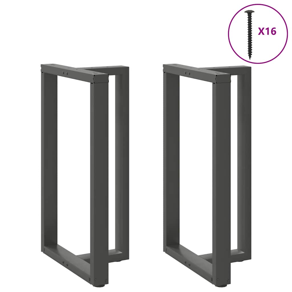 vidaXL Bartischbeine T-Form 2 Stk. Anthrazit 60x35x(100-101) cm Stahl