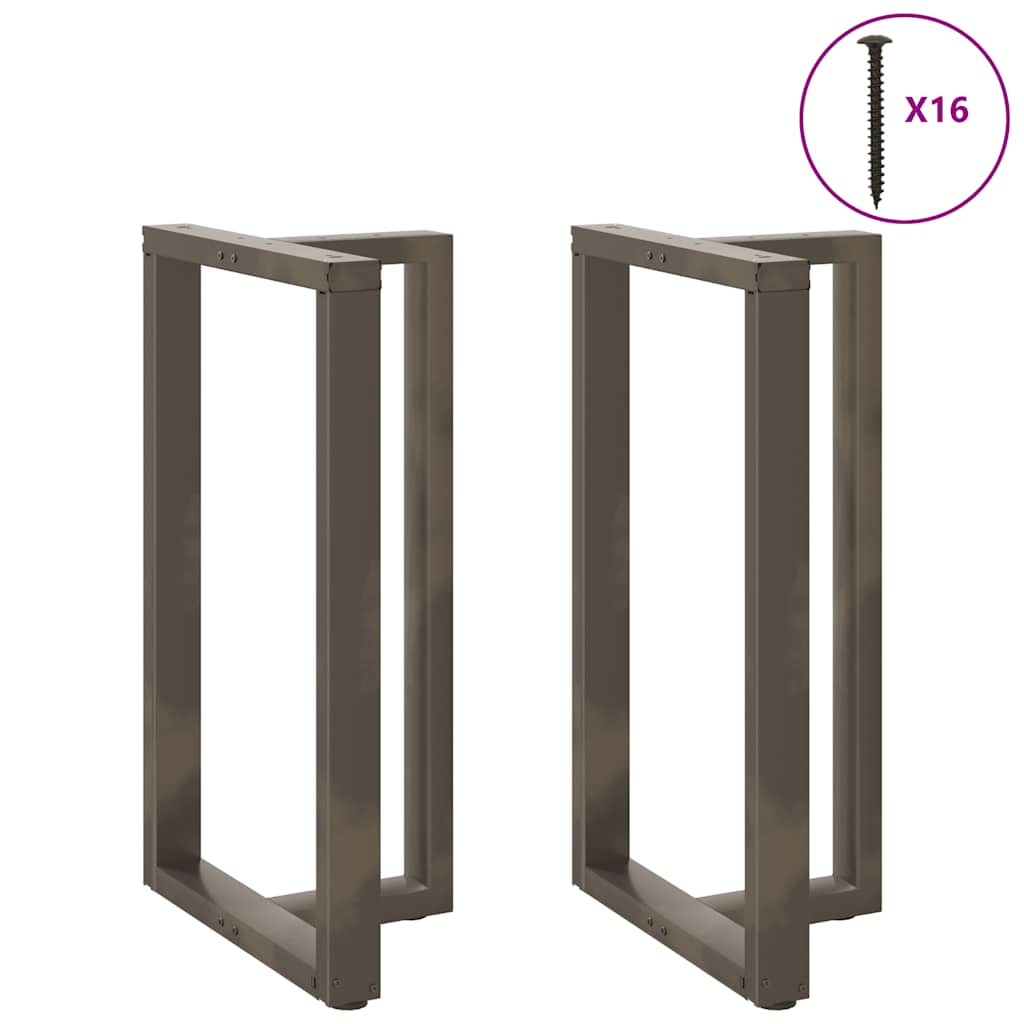 vidaXL Bartischbeine T-Form 2 Stk. Naturstahl 60x35x(100-101) cm Stahl