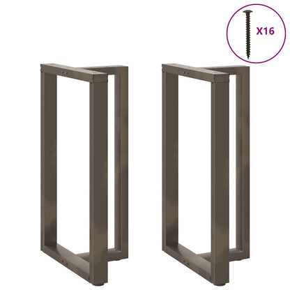 vidaXL Bartischbeine T-Form 2 Stk. Naturstahl 60x35x(100-101) cm Stahl