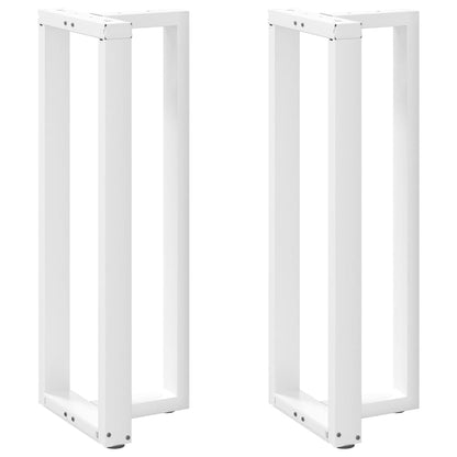 vidaXL Bartischbeine T-Form 2 Stk. Weiß 40x35x(110-111) cm Stahl