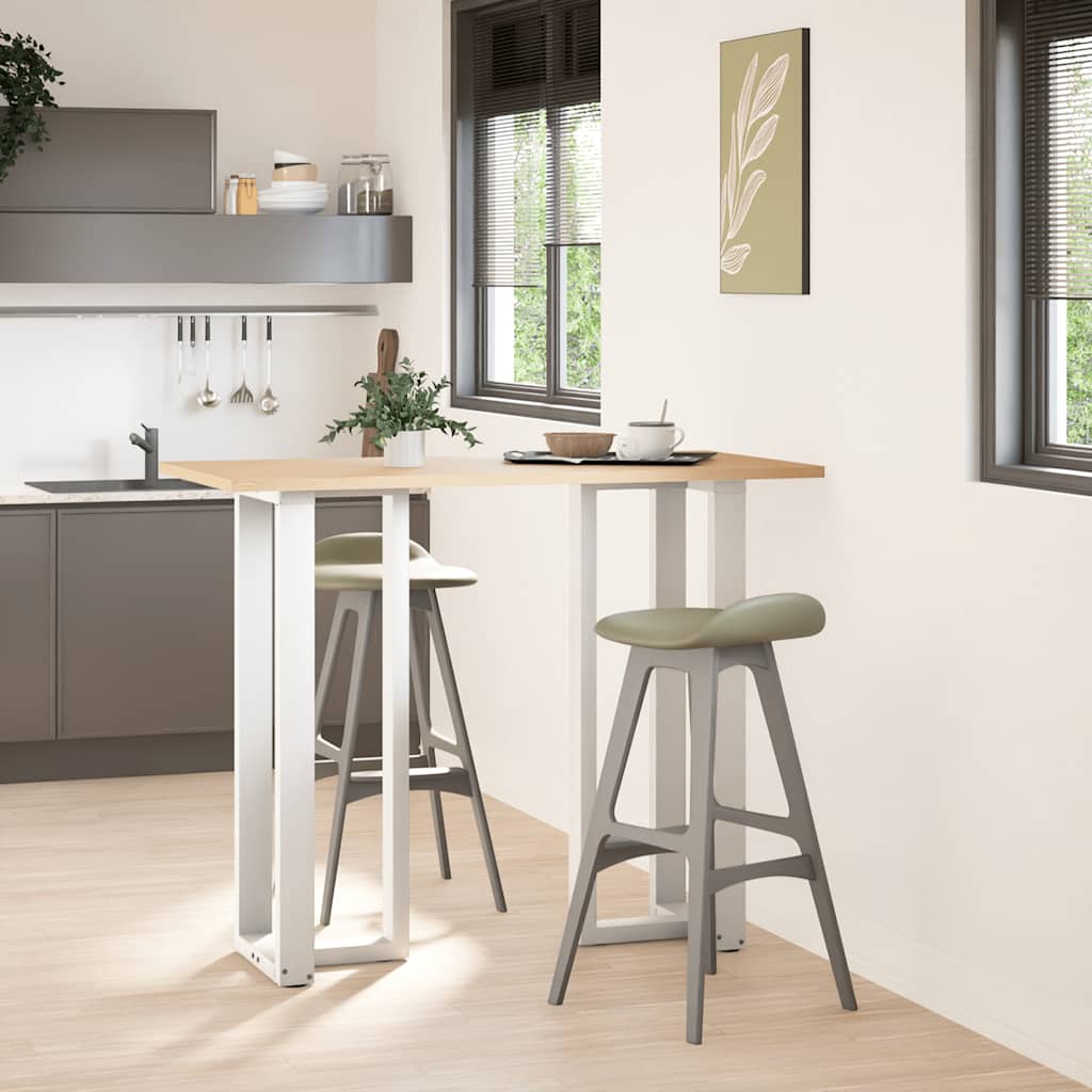 vidaXL Bartischbeine T-Form 2 Stk. Weiß 40x35x(110-111) cm Stahl