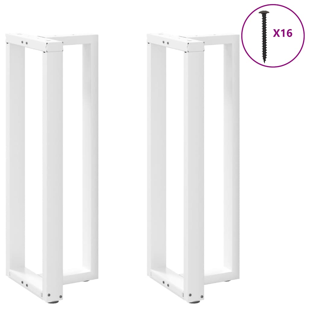 vidaXL Bartischbeine T-Form 2 Stk. Weiß 40x35x(110-111) cm Stahl