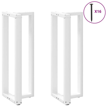 vidaXL Bartischbeine T-Form 2 Stk. Weiß 40x35x(110-111) cm Stahl