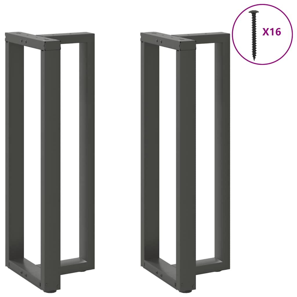 vidaXL Bartischbeine T-Form 2 Stk. Anthrazit 40x35x(110-111) cm Stahl