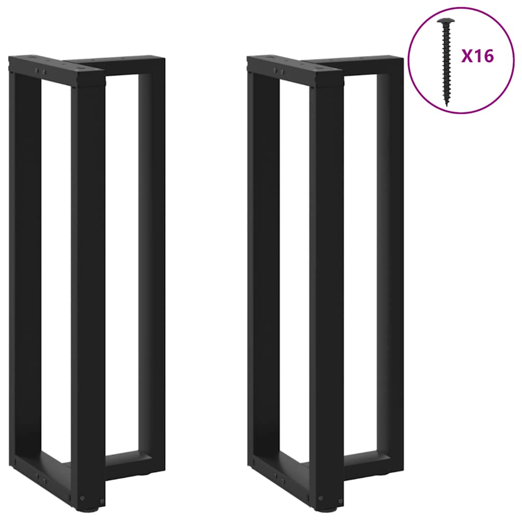 vidaXL Bartischbeine T-Form 2 Stk. Schwarz 50x35x(110-111) cm Stahl