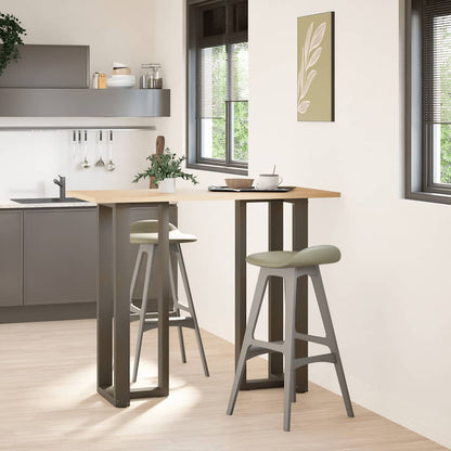 vidaXL Bartischbeine T-Form 2 Stk. Naturstahl 50x35x(110-111) cm Stahl