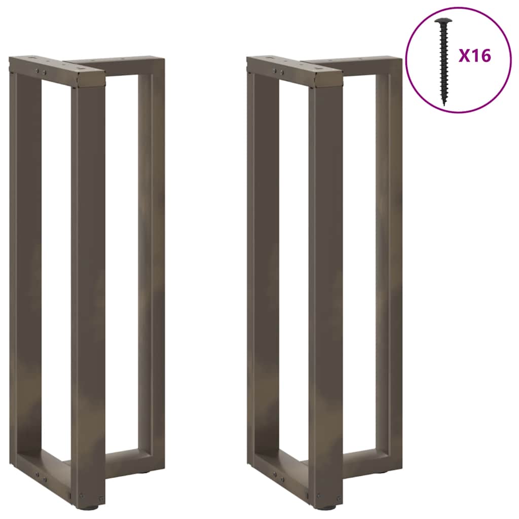 vidaXL Bartischbeine T-Form 2 Stk. Naturstahl 50x35x(110-111) cm Stahl