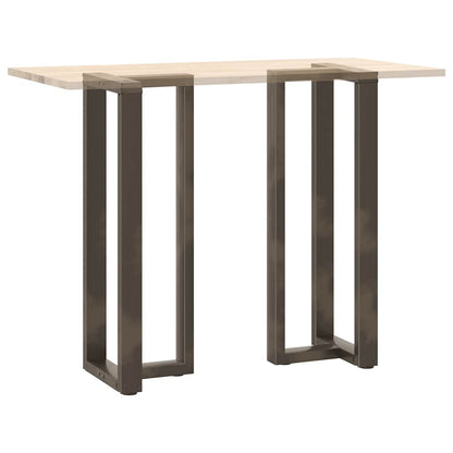 vidaXL Bartischbeine T-Form 2 Stk. Naturstahl 50x35x(110-111) cm Stahl