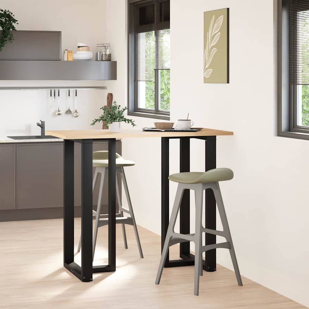 vidaXL Bartischbeine T-Form 2 Stk. Schwarz 60x35x(110-111) cm Stahl
