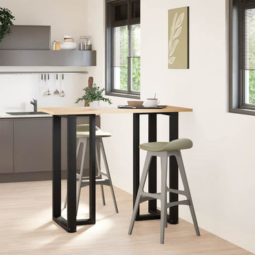 vidaXL Bartischbeine T-Form 2 Stk. Schwarz 60x35x(110-111) cm Stahl