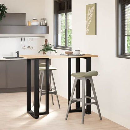 vidaXL Bartischbeine T-Form 2 Stk. Schwarz 60x35x(110-111) cm Stahl
