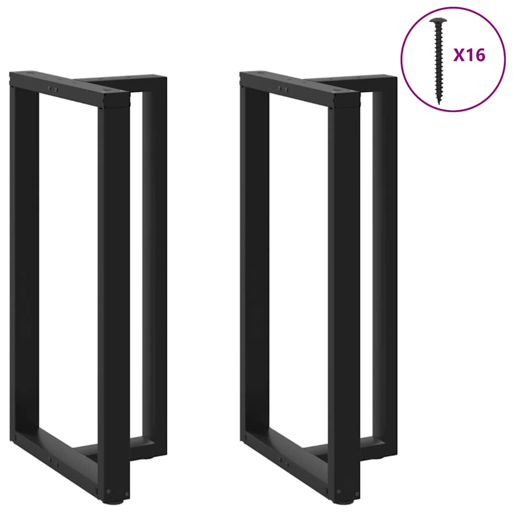 vidaXL Bartischbeine T-Form 2 Stk. Schwarz 60x35x(110-111) cm Stahl