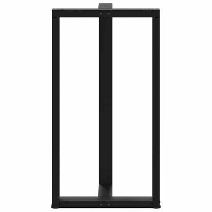 vidaXL Bartischbeine T-Form 2 Stk. Schwarz 60x35x(110-111) cm Stahl