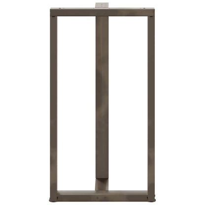 Bartischbeine T-Form 2 Stk. Naturstahl 60x35x(110-111) cm Stahl