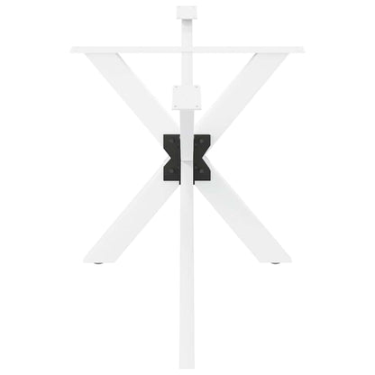 vidaXL Esstischbein in Spinnenform Weiß 150x78x(72-73) cm Stahl