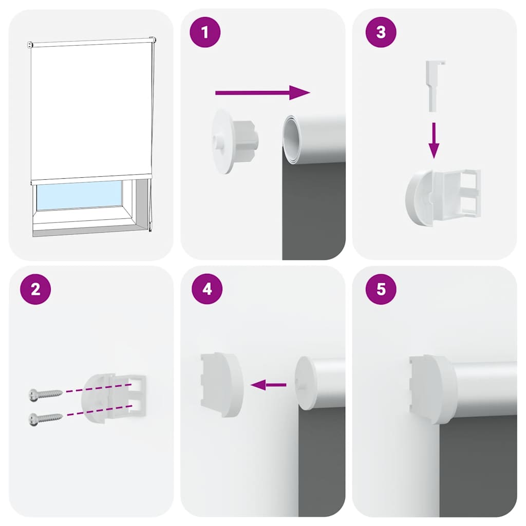 vidaXL Verdunkelungsrollo Grau 145x130cm Stoffbreite 141,6cm Polyester