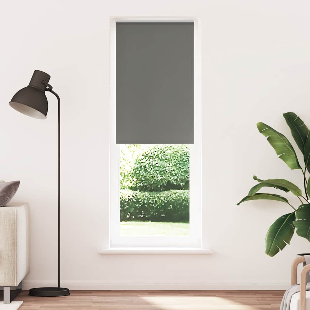 vidaXL Verdunkelungsrollo Grau 80x210 cm Stoffbreite 75,7 cm Polyester