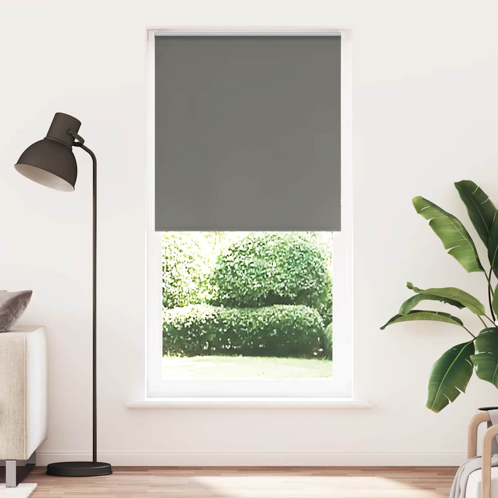 vidaXL Verdunkelungsrollo Grau 95x230 cm Stoffbreite 90,7 cm Polyester