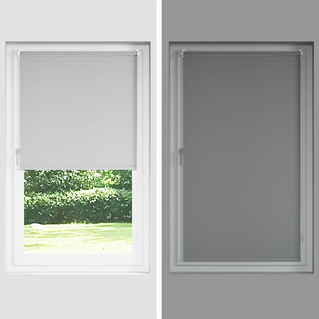 vidaXL Verdunkelungsrollo Hellgrau 90x130 cm Stoffbreite 85,7 cm
