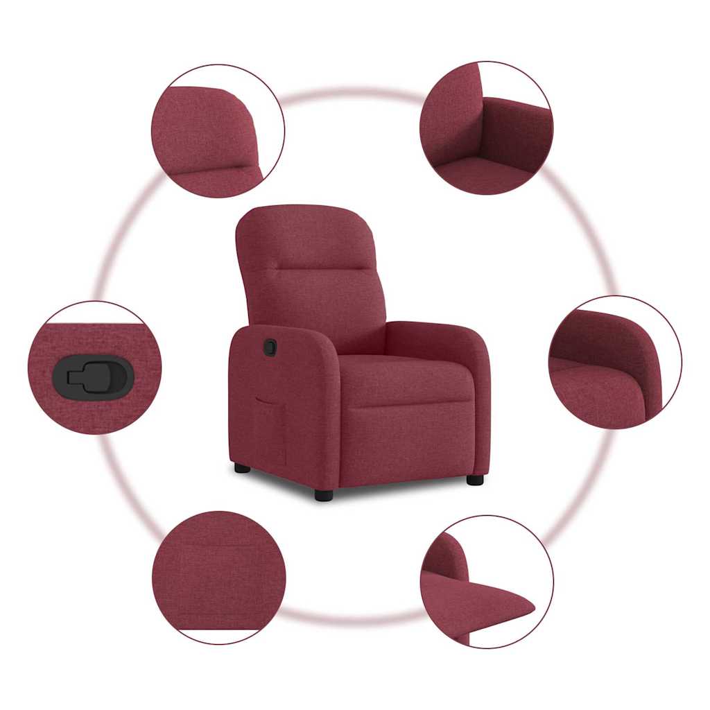 vidaXL Relaxsessel Weinrot Stoff