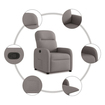 vidaXL Fauteuil relax Taupe Tissu