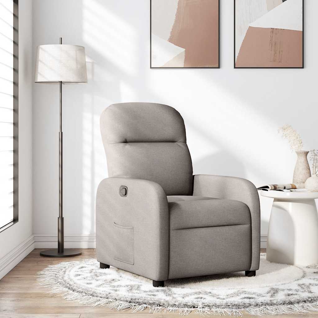 vidaXL Fauteuil relax Taupe Tissu