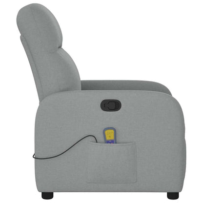vidaXL Fauteuil de massage gris clair en tissu