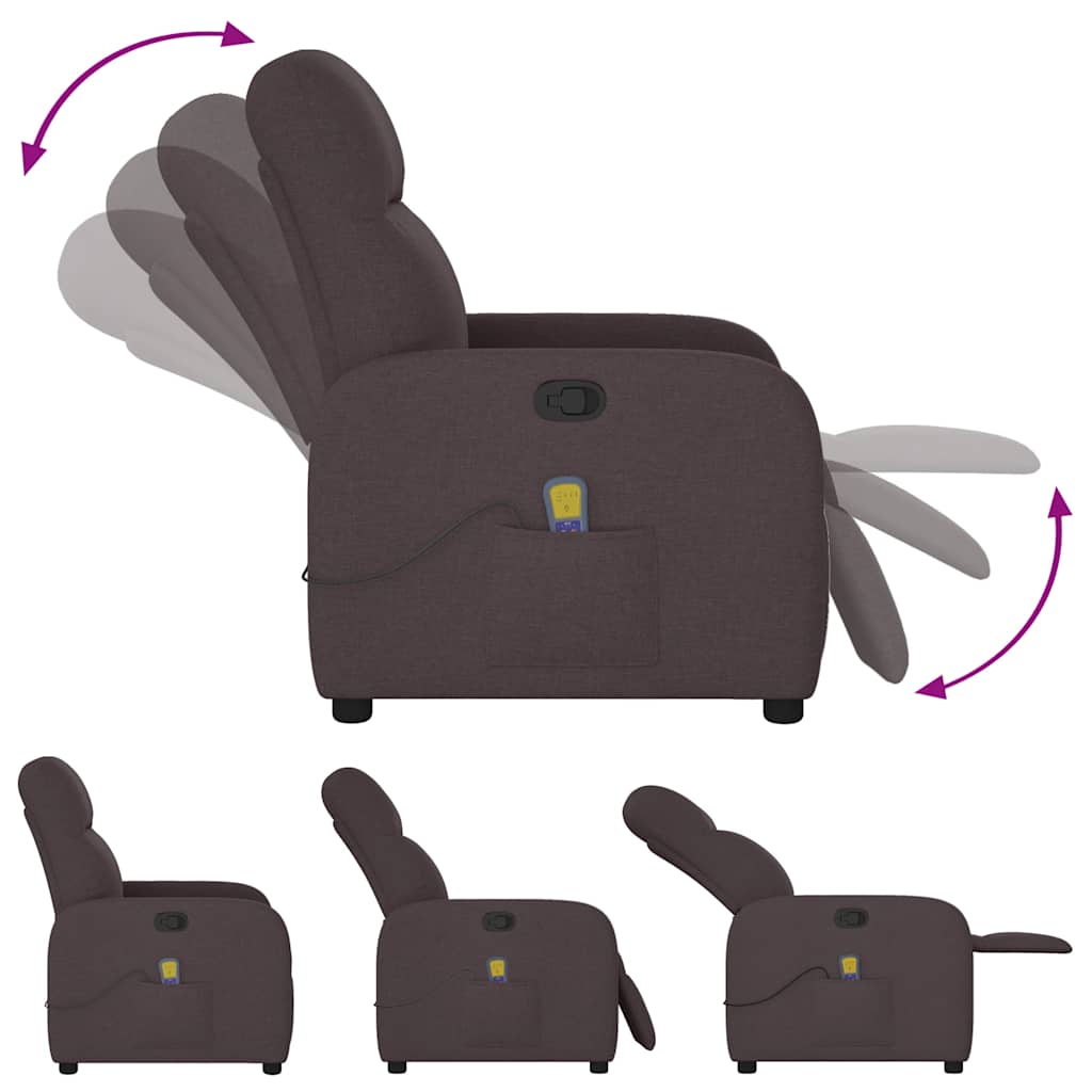 vidaXL Massagesessel Dunkelbraun Stoff