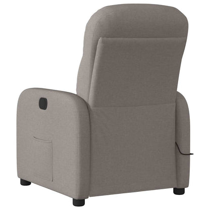 vidaXL Fauteuil de massage taupe en tissu
