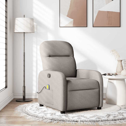 vidaXL Fauteuil de massage taupe en tissu