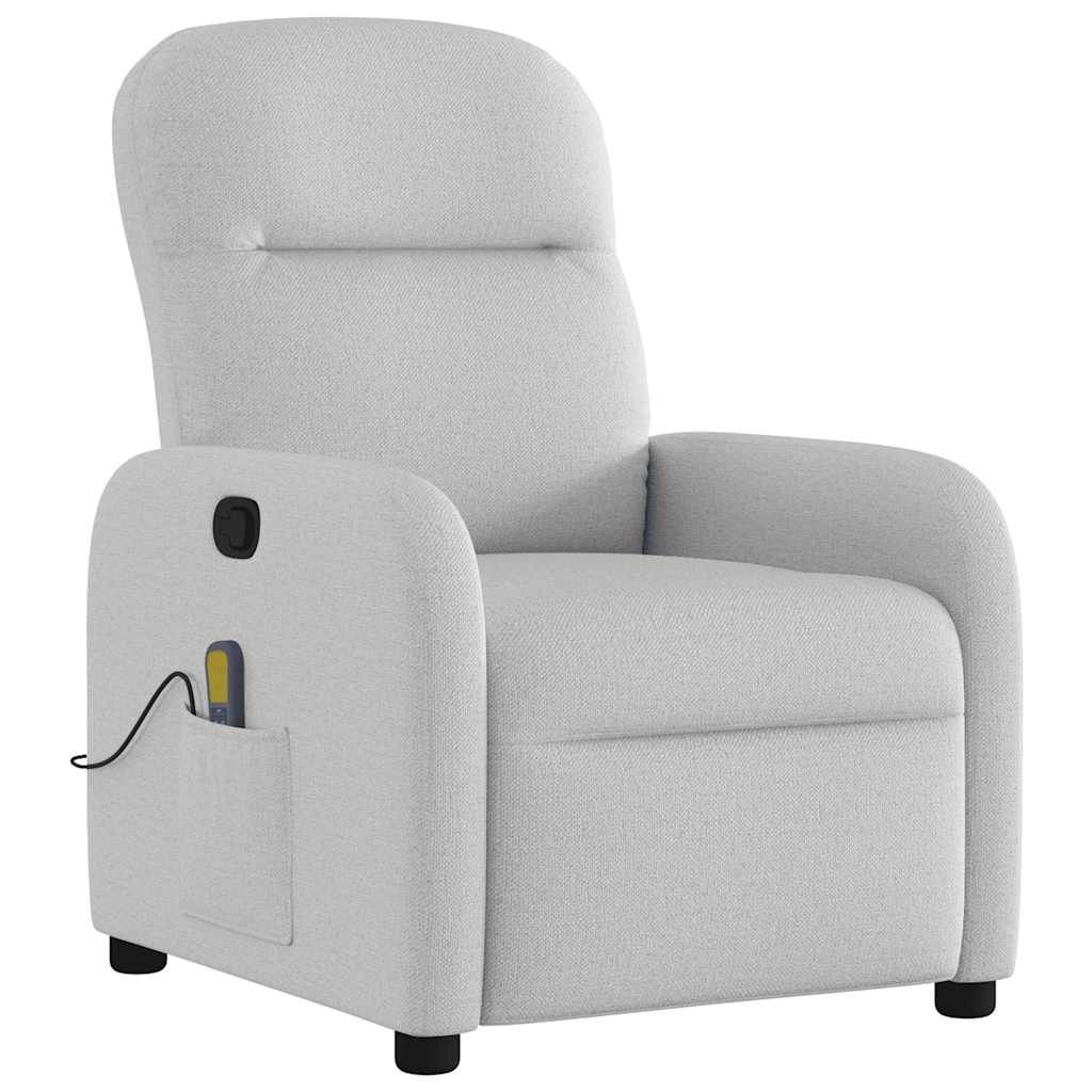 vidaXL Fauteuil de massage gris nuage en tissu