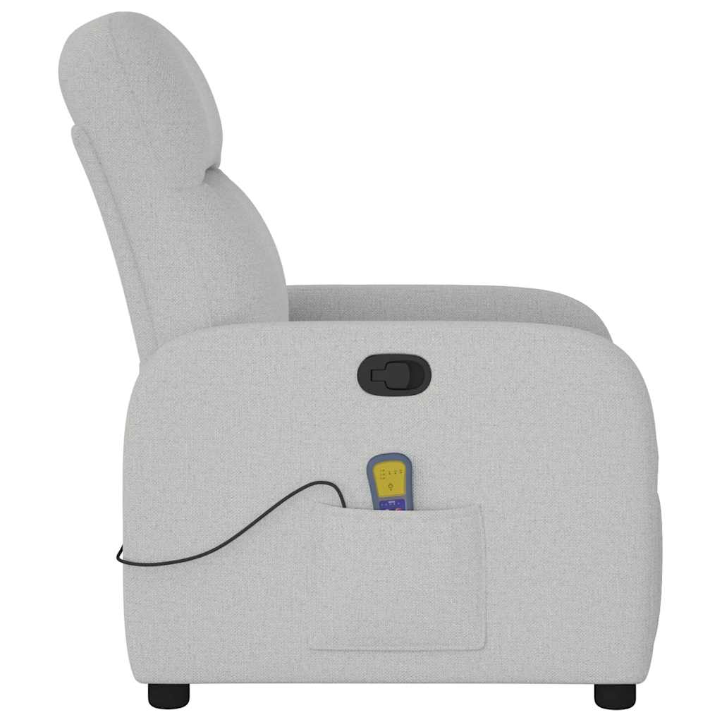 vidaXL Fauteuil de massage gris nuage en tissu