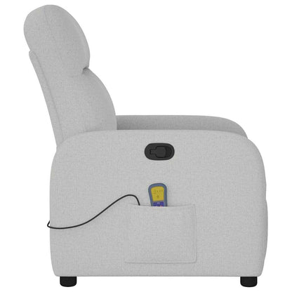 vidaXL Fauteuil de massage gris nuage en tissu