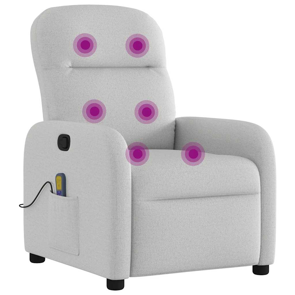vidaXL Fauteuil de massage gris nuage en tissu