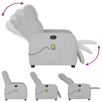 vidaXL Fauteuil de massage gris nuage en tissu