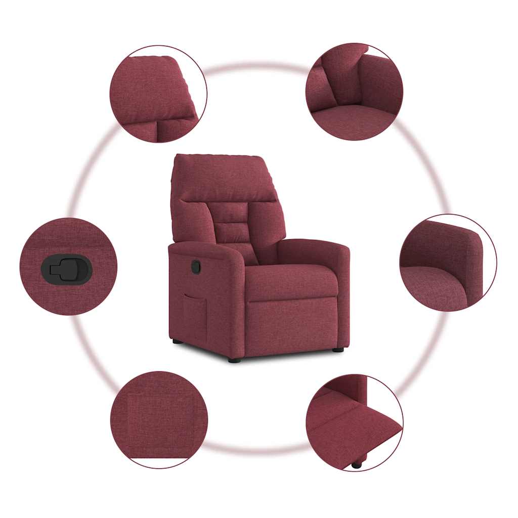 vidaXL Fauteuil relax Rouge bordeaux Tissu