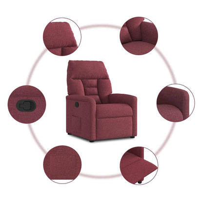 vidaXL Fauteuil relax Rouge bordeaux Tissu
