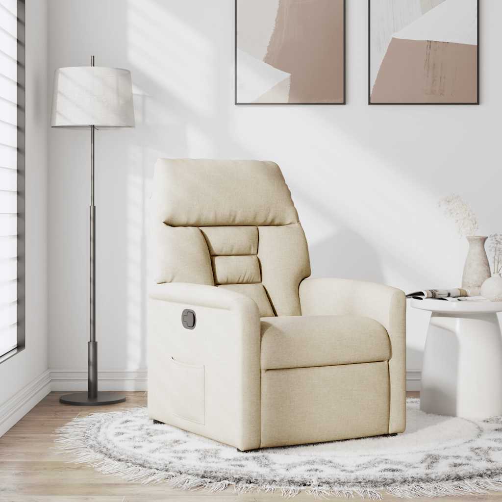 vidaXL Relaxsessel Creme Stoff